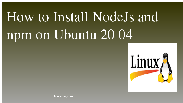 How to Install NodeJs and npm on Ubuntu 20 04